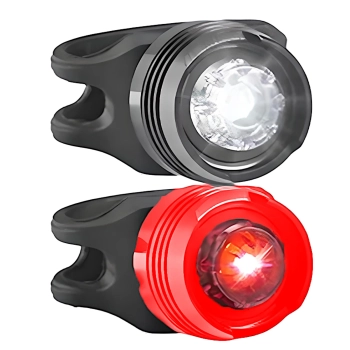  Lampka rowerowa przód tył na baterie 3 tryby - 2 szt. - zdj. dodatkowe 1