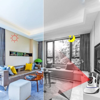  Kamera wewnętrzna niania do monitoringu z detekcją ruchu obrotowa Wi-Fi - zdj. dodatkowe 3