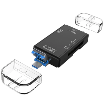  Czytnik kart SD TF 5w1 USB-A USB-C microUSB - zdj. dodatkowe 1