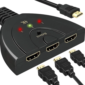 Przełącznik rozdzielacz 3 x HDMI Full HD 4K 55 cm