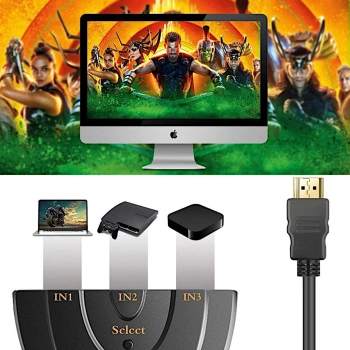  Przełącznik rozdzielacz 3 x HDMI Full HD 4K 55 cm - zdj. dodatkowe 2
