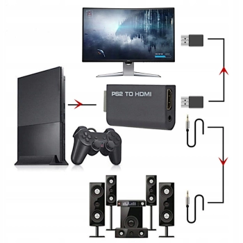  Przejściówka adapter PS2 - HDMI Jack 3.5 mm - zdj. dodatkowe 3