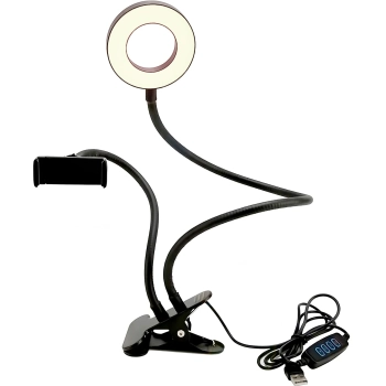 Lampa LED z uchwytem do telefonu selfie mocowana na klips