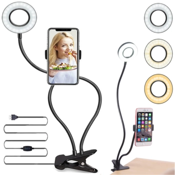  Lampa LED z uchwytem do telefonu selfie mocowana na klips - zdj. dodatkowe 1