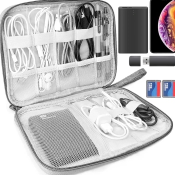  Organizer podróżny etui na kable przewody ładowarki 8 przegród - zdj. dodatkowe 2