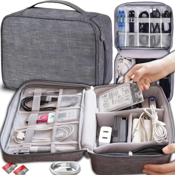  Organizer podróżny etui na kable ładowarki sprzęt elektroniczny - zdj. dodatkowe 3