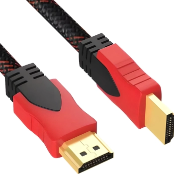  Kabel przewód HDMI FullHD 4K 3D 4.5 m - czarno czerwony - zdj. dodatkowe 1