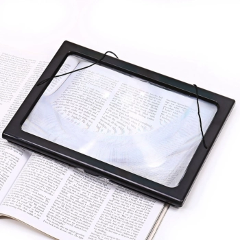  Lupa szkło powiększające 3x do czytania z podświetleniem 4 LED A4 - zdj. dodatkowe 3