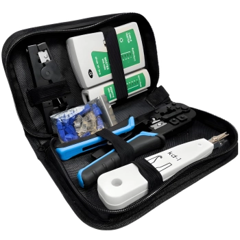 Zaciskarka tester kabli sieciowych internetowych wtyki RJ45 - zestaw