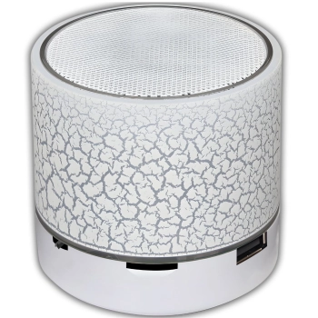 Mini głośnik bezprzewodowy Bluetooth z podświetleniem LED - biały