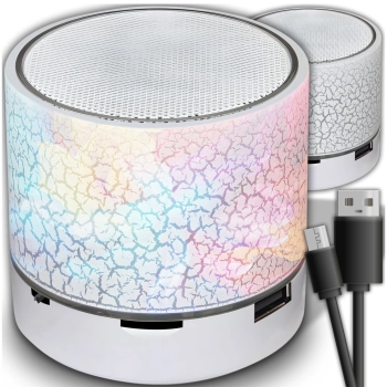  Mini głośnik bezprzewodowy Bluetooth z podświetleniem LED - biały - zdj. dodatkowe 1