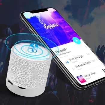  Mini głośnik bezprzewodowy Bluetooth z podświetleniem LED - biały - zdj. dodatkowe 3