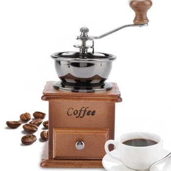  Młynek do mielenia kawy pieprzu drewniany tradycyjny - zdj. dodatkowe 2