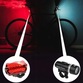  Lampka rowerowa przód tył 2 tryby świecenia na baterie - zdj. dodatkowe 3