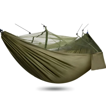  Hamak dwuosobowy turystyczny survivalowy z moskitierą 260 x 140 cm - zdj. dodatkowe 1