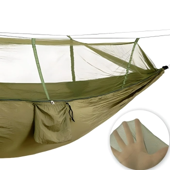  Hamak dwuosobowy turystyczny survivalowy z moskitierą 260 x 140 cm - zdj. dodatkowe 2