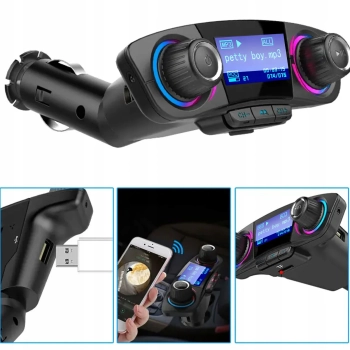  Transmiter samochodowy FM 8w1 Bluetooth TF/SD LCD do gniazda zapalniczki - zdj. dodatkowe 3