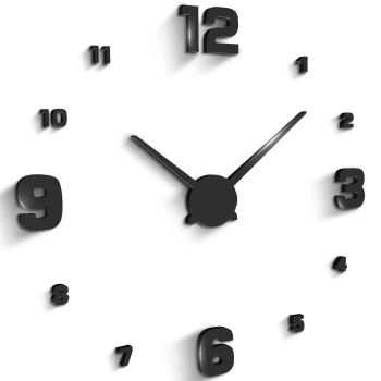  Zegar ścienny 3D nowoczesny przyklejany XXL śr. 70-130 cm - czarny - zdj. dodatkowe 1