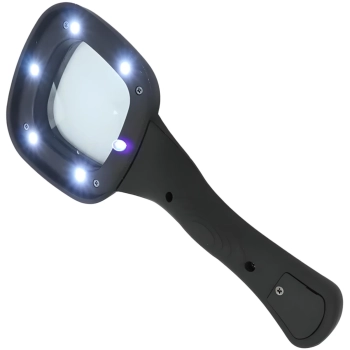  Lupa szkło powiększające 3x z podświetleniem do czytania pracy 5 LED - zdj. dodatkowe 2