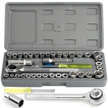 Zestaw kluczy nasadowych nasadek z grzechotką - 40 el.