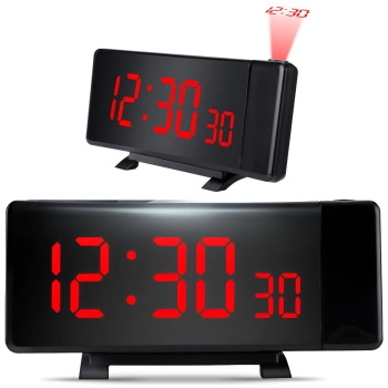 Zegar budzik z projektorem 10 stopni głośności ekran 8''