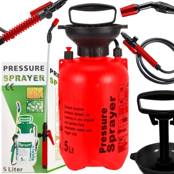  Opryskiwacz ogrodowy ręczny ciśnieniowy 5 l - czerwony - zdj. dodatkowe 1