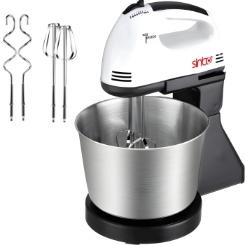 Mikser robot kuchenny ręczny z misą 7 prędkości 4 końcówki 450 W
