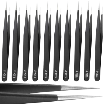 Pęseta antymagnetyczna stalowa ESD-11 14 cm - 10 szt.