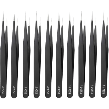  Pęseta antymagnetyczna stalowa ESD-11 14 cm - 10 szt. - zdj. dodatkowe 1