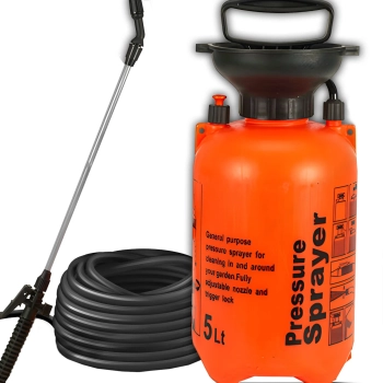 Opryskiwacz ogrodowy ręczny ciśnieniowy 5 l - pomarańczowy