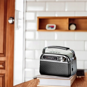  Radio FM kuchenne warsztatowe przenośne zasilane sieciowo bateryjnie - zdj. dodatkowe 2