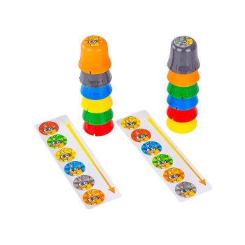 Gra zręcznościowa na refleks ZBUDUJ WIEŻĘ KUBKI, Ułóż kolorowe kubeczki