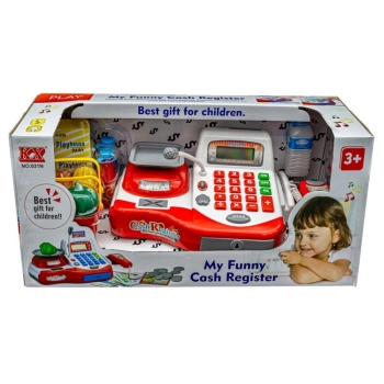 Edukacyjna sklepowa kasa fiskalna - kalkulator, waga, akcesoria