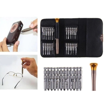 Zestaw precyzyjnych wkrętaków, śrubokrętów - 25w1 końcówek w etui