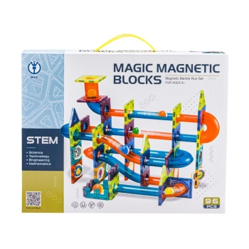 Klocki Magnetyczne, Tor Kulkowy Dla Kulek 96 Elementów Kulodrom