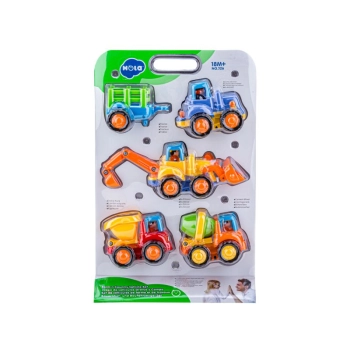 Zestaw 4 Pojazdów Z Napędem, Pojazdy Budowlane, Traktor, Koparka, Wywrotka, Betoniarka