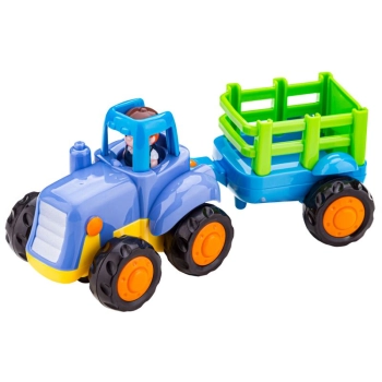 Zestaw 4 Pojazdów Z Napędem, Pojazdy Budowlane, Traktor, Koparka, Wywrotka, Betoniarka