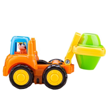 Zestaw 4 Pojazdów Z Napędem, Pojazdy Budowlane, Traktor, Koparka, Wywrotka, Betoniarka