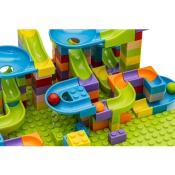 Tor Kulkowy Z Klockami 256 elementów, Kolorowe Klocki