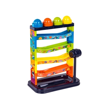 3w1 Zjeżdżalnia z piłeczkami, Młotek, Zbijak, Tor Kulkowy, Kulodrom, Zabawka interaktywna Pound & Ball