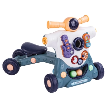Chodzik Edukacyjny 3w1 Pchacz Hulajnoga Jeździk Niebieski