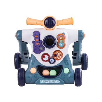 Chodzik Edukacyjny 3w1 Pchacz Hulajnoga Jeździk Niebieski