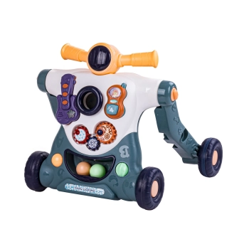 Chodzik Edukacyjny 3w1 Pchacz Hulajnoga Jeździk Niebieski