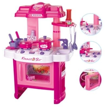 Kuchnia z piekarnikiem różowa - dźwięki, światło, akcesoria