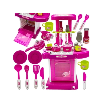 Różowa Kuchnia Z Piekarnikiem, Światło, Dźwięki, Akcesoria