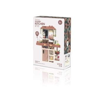 Multifunkcyjna Kuchnia Z Lodówką I Płytą Gazową, Beżowo-brązowa