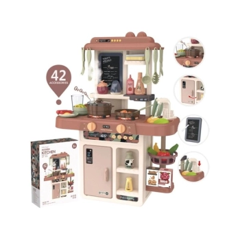 Multifunkcyjna Kuchnia Z Lodówką I Płytą Gazową, Beżowo-brązowa