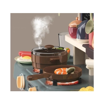 Multifunkcyjna Kuchnia Z Lodówką I Płytą Gazową, Beżowo-brązowa