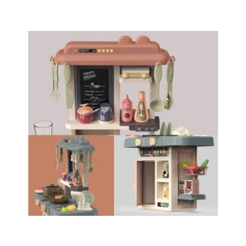 Multifunkcyjna Kuchnia Z Lodówką I Płytą Gazową, Beżowo-brązowa