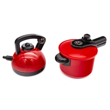 CZERWONY Zestaw Kuchenny Do Gotowania, Garnek, Czajnik, Patelnia, Akcesoria